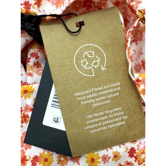 Vero Moda Mini Dress Adjustable Straps Ruffle Hem Floral Print Multicolor L NWT - Picture 8 of 10